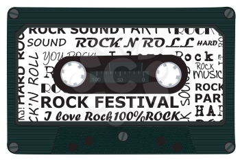Audio cassette tape with rock music