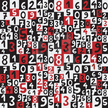 Background with hand drawing numbers
