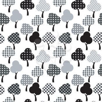 Cartoon patterned trees seamless background