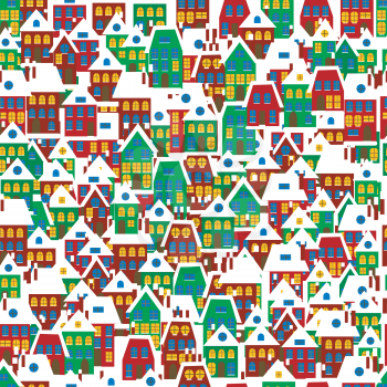 Cartoon background with houses
