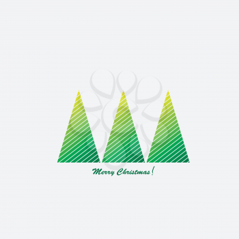 Christmas card with three Christmas trees