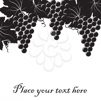 Background with bunch of grapes and place for your text