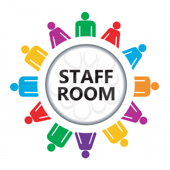 Staff room icon with stylized group of people