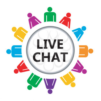Live chat icon on white background