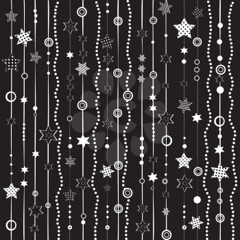 Garland with stars and dots background