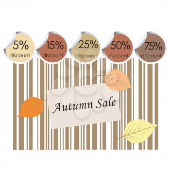 Autumn sale background with bar code and leaves