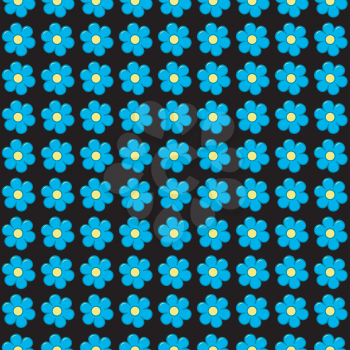 Forget me not flowers in rows seamless pattern