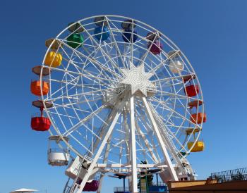 Ferris wheel of the amusement park in Barcelona, Catalonia