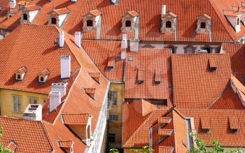 Houses with tiled roofs