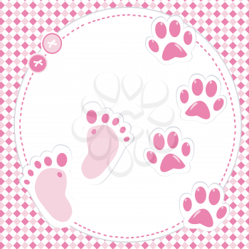 Cute babygirl footprint and paws