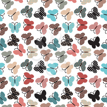 Vintage background with stylized butterflies