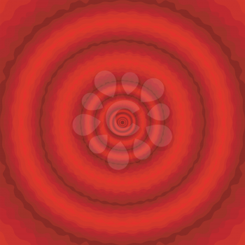 Abstract red wavy background with concentric circles