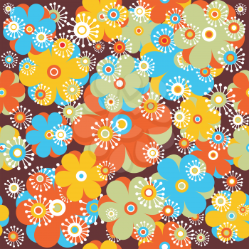 Childish floral pattern, seamless background