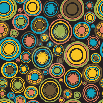 Vintage abstract seamless pattern with circles
