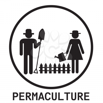 Permaculture design with garden workers