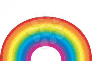 Wavy abstract rainbow over white background