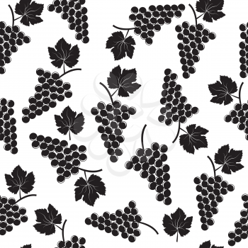 Grape seamless pattern on white background
