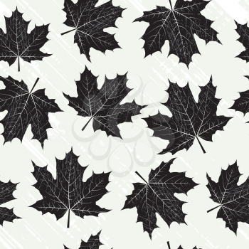 Grunge background with black leaves