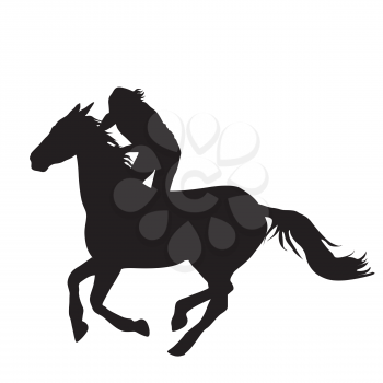 Silhouette of horse rider galloping