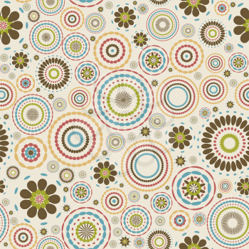 Vintage floral background with round flowers