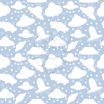 UFO seamless pattern, background for kids
