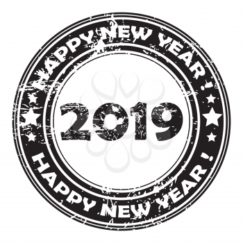 2019 Happy New Year rubber stamp