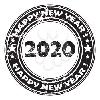 2020 Happy New Year rubber stamp