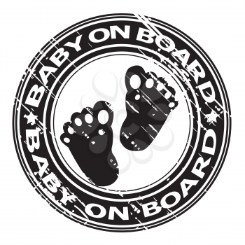 BABY ON BOARD rubber stamp