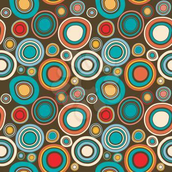 Vintage abstract seamless pattern with round shapes