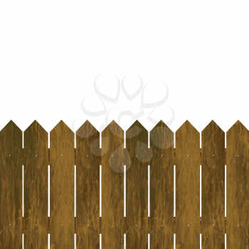 Wooden fence on a white background