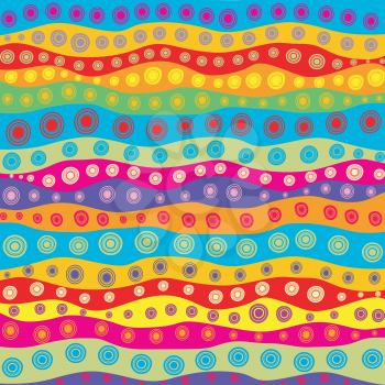 Childish colorful background with dots and strips