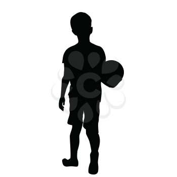 Silhouette of boy holding a ball
