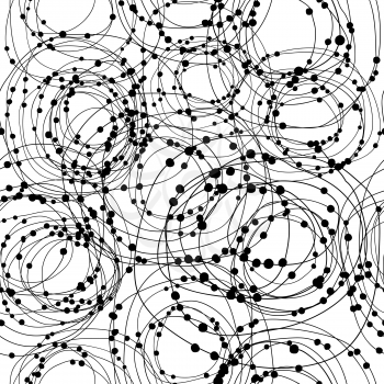Abstract network background made of doodle circles with dots