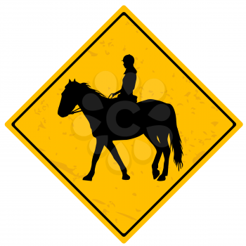 Horse rider road traffic sign 