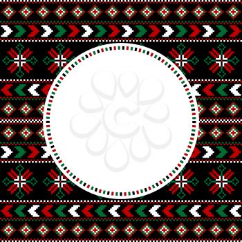 Ethnic motifs pattern with round frame for your text
