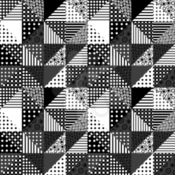 Black and white patchwork design