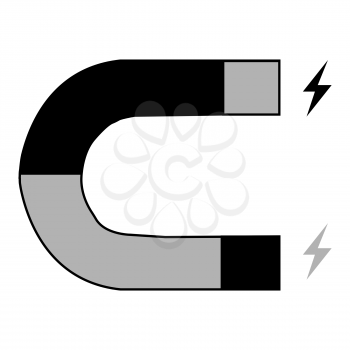 Magnet icon on white background, flat design