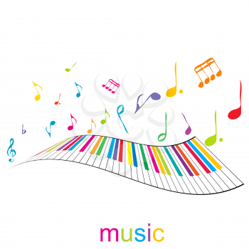 Music poster with piano keys and music notes