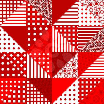 Red patchwork geometrical pattern