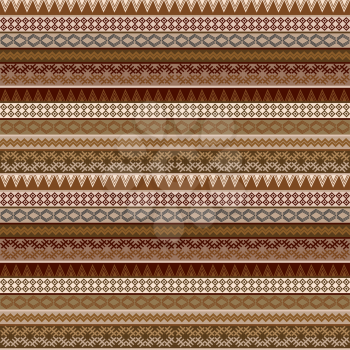 Geometrical seamless pattern with african brown motifs