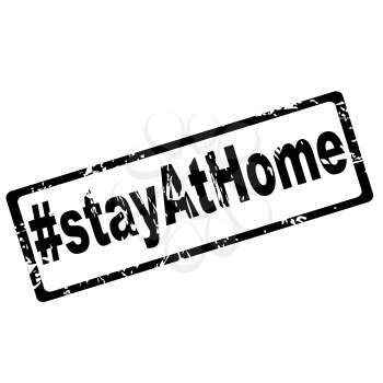 Stay at home rubber stamp isolated on white background