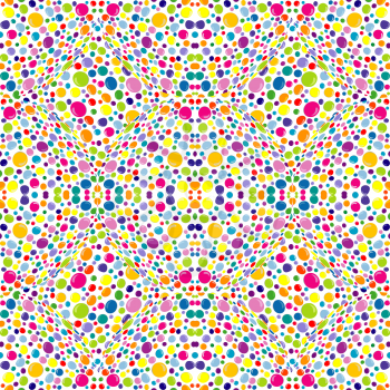 Abstract pattern with colored dots on white background
