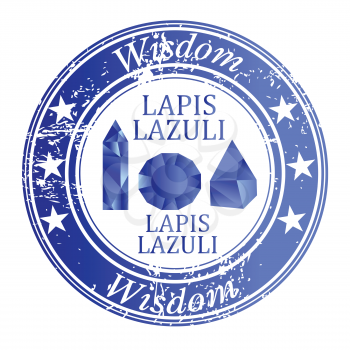 Rubber stamp with lapis lazuli gems and lapis lazuli benefit