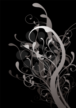 Royalty Free Clipart Image of a Vine on Black