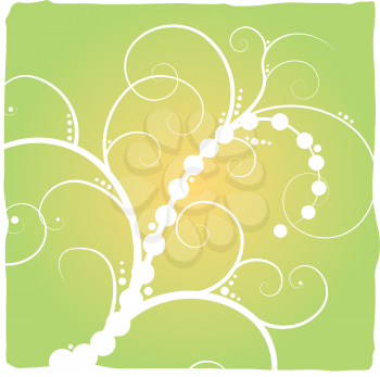 Royalty Free Clipart Image of a Green Background With a Flourish
