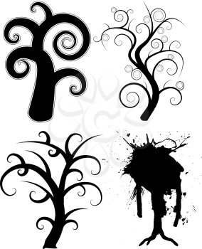 Royalty Free Clipart Image of Abstract Trees