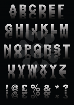 Royalty Free Clipart Image of the Alphabet and Symbols