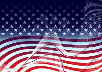 Royalty Free Clipart Image of an American Flag