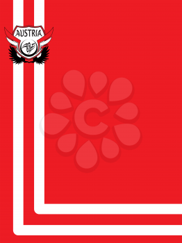 Royalty Free Clipart Image of a Background With a Stripe and Austria Crest