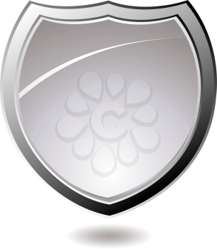 Royalty Free Clipart Image of a Silver Shield